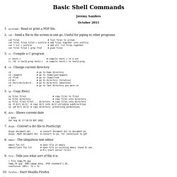 Basic Shell Commands