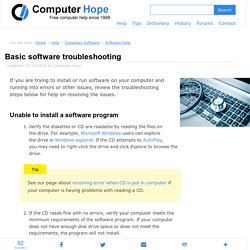 Basic software troubleshooting