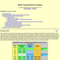 BASIC Stamp RS232 serial notes