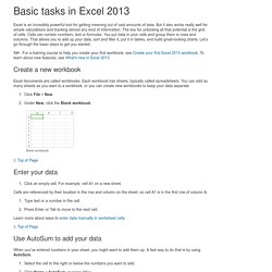Basic tasks in Excel 2013 - Excel