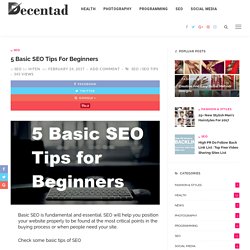 5 Basic SEO Tips for Beginners: SEO Tips - Decentad