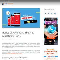 Basics of Advertising That You Must Know-Part 2