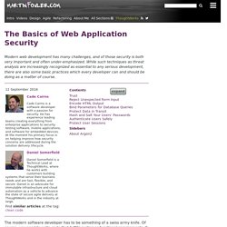 The Basics of Web Application Security