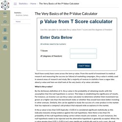 The Very Basics of the P-Value Calculator: Home: Statistics