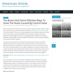 The Basics And Some Effective Ways To Solve The Noise Caused By Control Valve