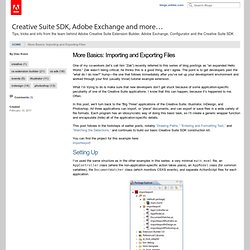 More Basics: Importing and Exporting Files « Creative Suite SDK Team