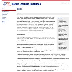 Basics - Mobile Learning Handbook