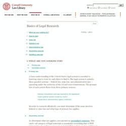 Basics of Legal Research - Cornell Law