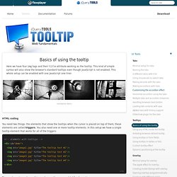 Basics of using the tooltip