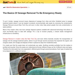 The Basics Of Sewage Removal To Be Emergency Ready