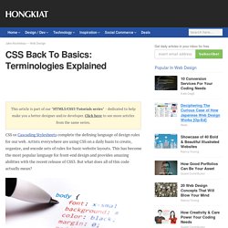 CSS Back to Basics: Terminology Explained