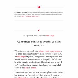 CSS Basics: 5 things to do after you add reset.css