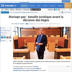 Mariage gay : bataille juridique avant la décision des Sages