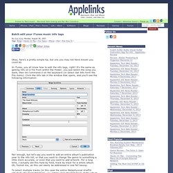 Batch edit your iTunes music info tags - Applelinks.com