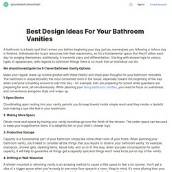 Best Design Ideas For Your Bathroom Vanities — Teletype