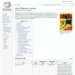 List of Batman comics