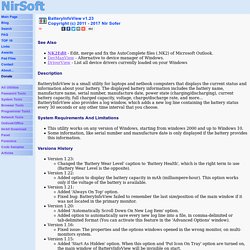 BatteryInfoView - View battery information on laptops / netbooks