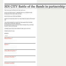 SIN CITY Battle of the Bands in partnership with KeyHole Events