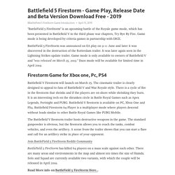 Battlefield 5 Firestorm - Game Play, Release Date and Beta Version Download Free - 2019