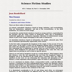 Jean Baudrillard- Two Essays ("Simulacra and Science Fiction" and "Ballard's Crash")