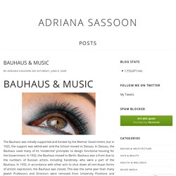 BAUHAUS & MUSIC « ADRIANA SASSOON