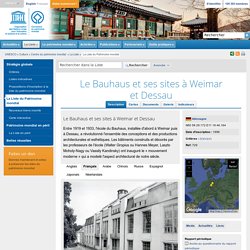 Le Bauhaus et ses sites à Weimar et Dessau