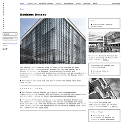 Bauhaus Dessau : Home : Stiftung Bauhaus Dessau / Bauhaus Dessau Foundation