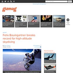 Felix Baumgartner breaks record for high-altitude skydiving