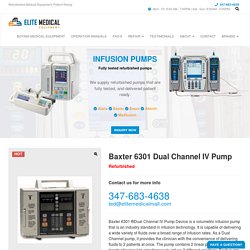 Baxter 6301 Dual Channel iv Pump