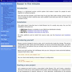 Bazaar in five minutes — Bazaar v2.6.0dev3 documentation
