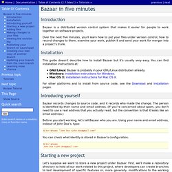 Bazaar in five minutes — Bazaar v2.4.0dev6 documentation