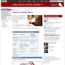 Lesson 3: Writing News