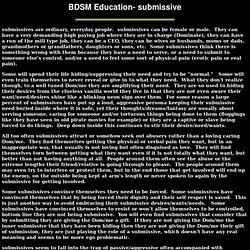 BDSM Education- submissive