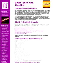 BDSM Fetish Kink Checklist