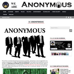 Be Anonymous - AnonHQ AnonHQ