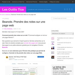 Beanote. Prendre des notes sur une page web