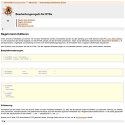 XML / Dokumenttyp-Definitionen (DTDs) / Bearbeitungsregeln für DTDs
