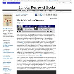 Mary Beard · The Public Voice of Women · LRB 20 March 2014