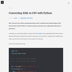 Converting XML to CSV with Python