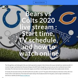 Bears vs Colts live stream