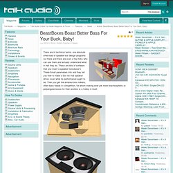 BeastBoxes Boast Better Bass For Your Buck, Baby! - News - Talk Audio Online Car Audio Magazine & Forum - Talk Audio Online Car Audio Magazine & Forum - Magazine
