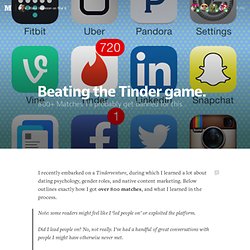Beating the Tinder game. — Better Relationships