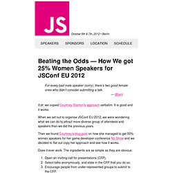 Beating the Odds — How We got 25% Women Speakers for JSConf EU 2012