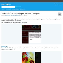 22 Beautiful jQuery Plugins for Web Designers