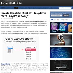Create Beautiful <SELECT> Dropdown With EasyDropDown.js