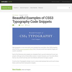 Beautiful Examples of CSS3 Typography Code Snippets