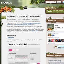 40 Beautiful Free HTML5 & CSS3 Templates