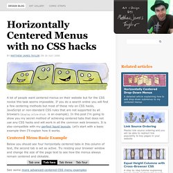 Beautiful Horizontally Centered Menus/Tabs/List. No CSS hacks. Full cross-browser.