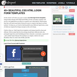 40+ Beautiful CSS HTML Login Form Templates