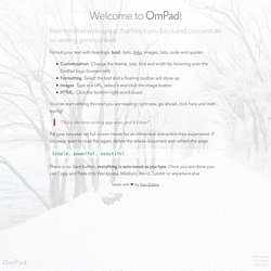 OmPad: Free, beautiful, minimal and inspirational writing web app